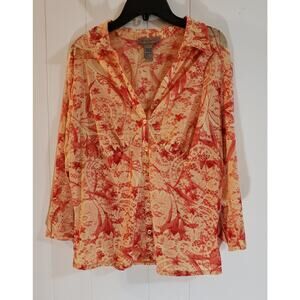 I. e. Relaxed size large orange blouse
